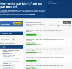 VICTORYUS - INSEE Indices recherches par mots-cles